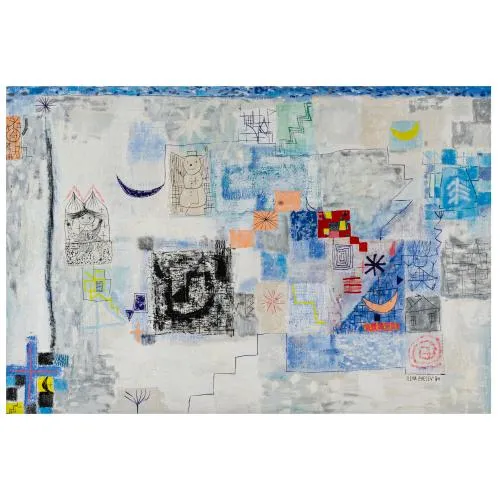 Iliya Zhelev – Abstract Composition with Snowman, 1994