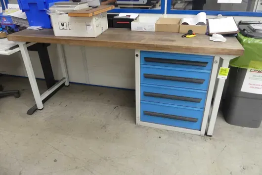 Workbench with drawer cabinet, without contents