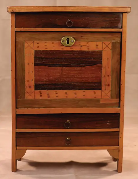 Finely crafted miniature secretary with inlays