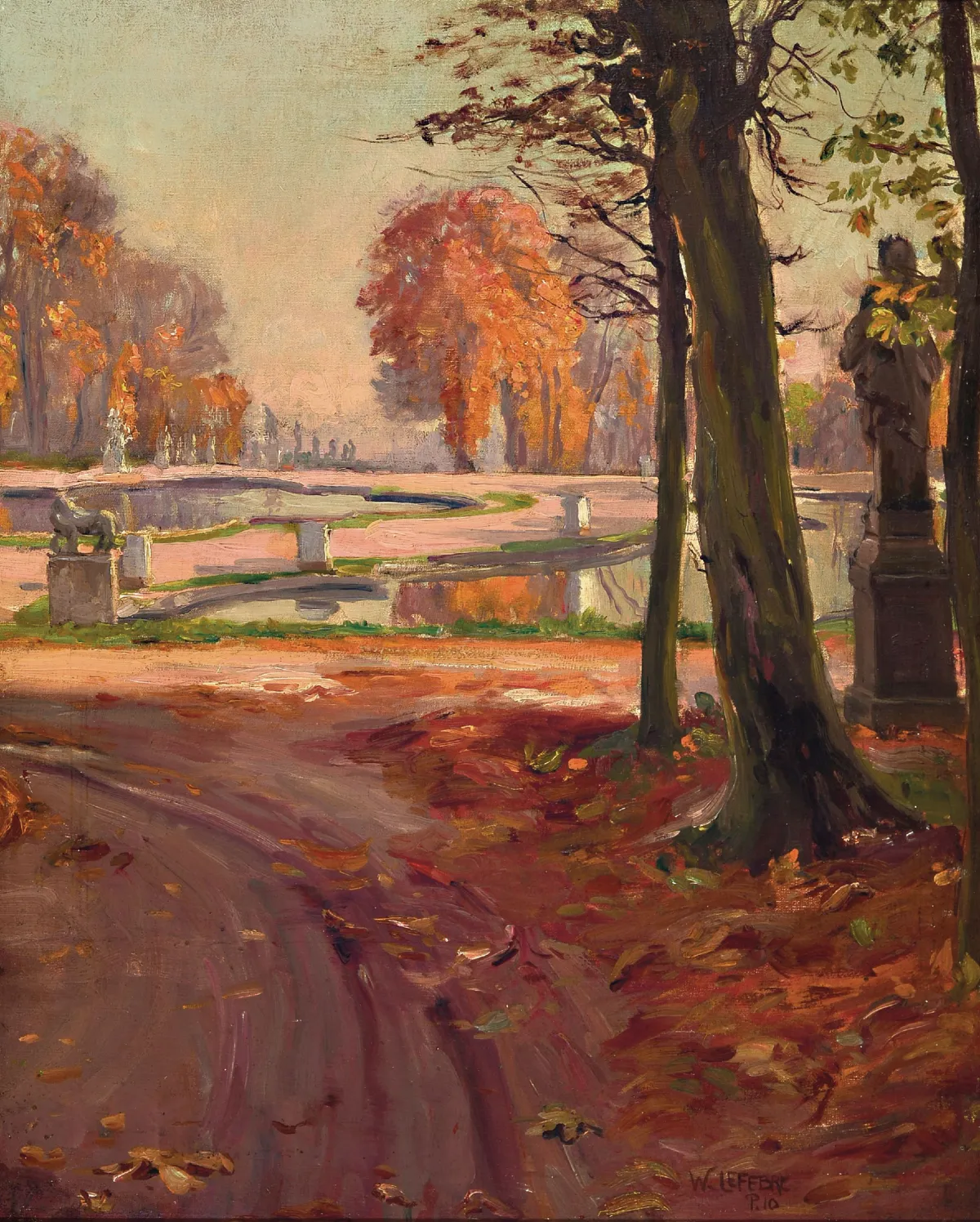 Wilhelm Lefebre, 1873 Frankfurt-1974 Meran, Blick entlang der Mittelachse eines barocken
