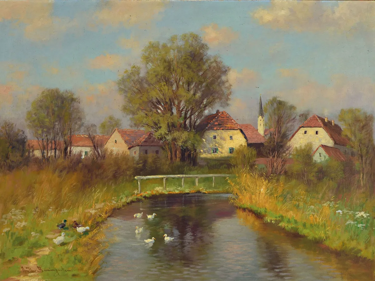 Carl Müller-Baumgarten, 1879 Lipsk-1964 Monachium, malarz pejzażysta z Monachium