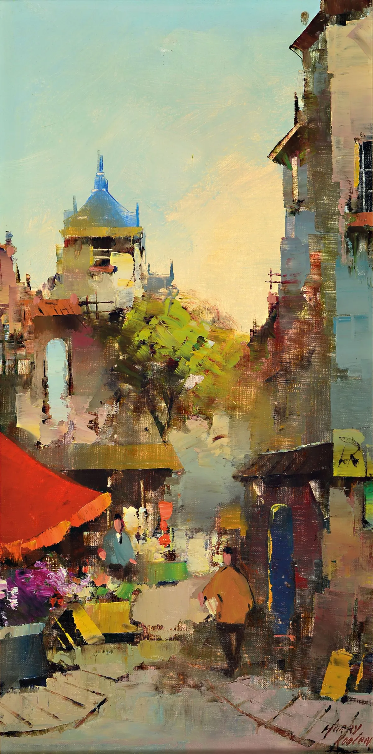 Harry Koolen, 1904-1985, widok Paryża, olej/płótno, sygn. prawy dolny, ok. 60x30cm