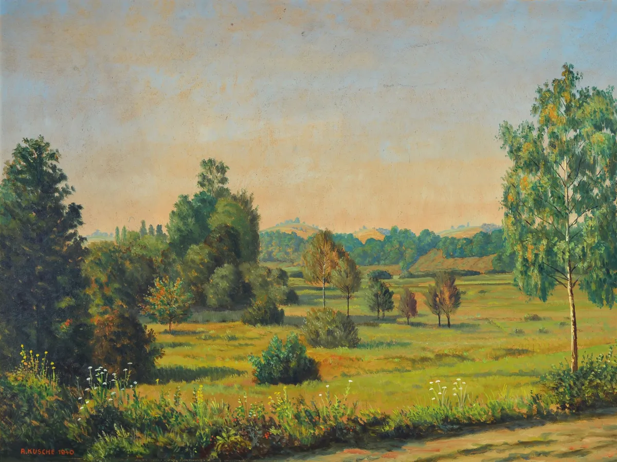 Alfred Kusche, 1884-1984 Karlsruhe, late summer landscape, signed and dated