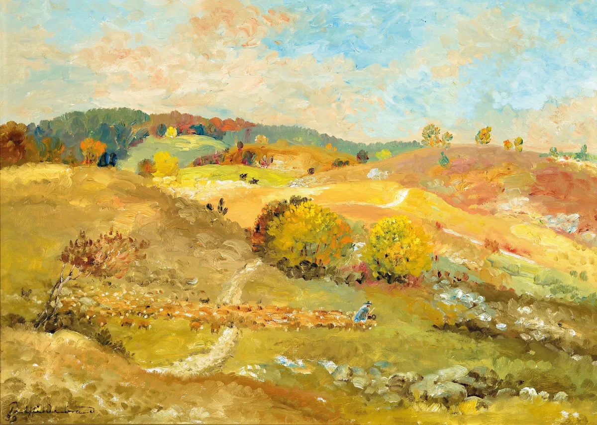 Paul Hildenbrand, 1904 Berkheim-1971 Esslingen, Schwäbische Alb bei Laichingen, so