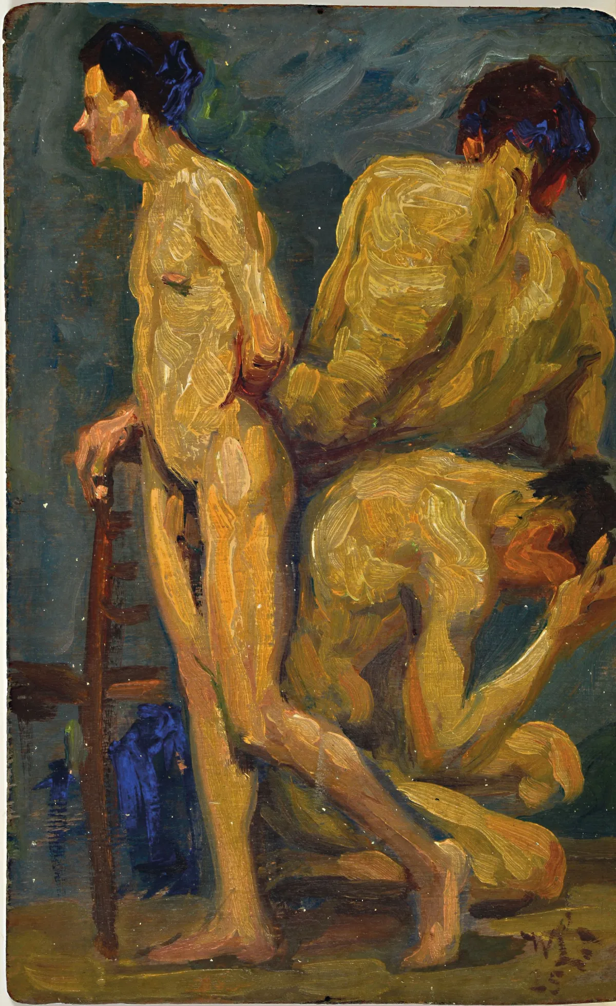 Wilhelm Lefebre, 1873 Frankfurt-1974 Meran, 2 Werke: 3 männliche Akte, datiert 1925,