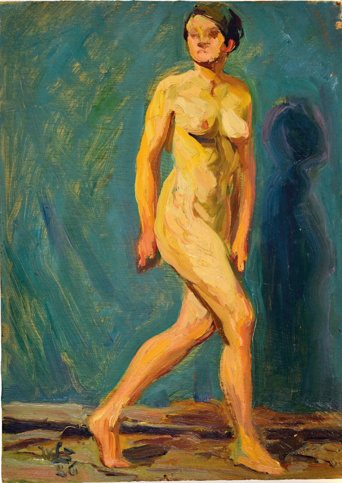 Wilhelm Lefebre, 1873 Francfort-1974 Meran, 2 œuvres : 2 nus masculins, signé et