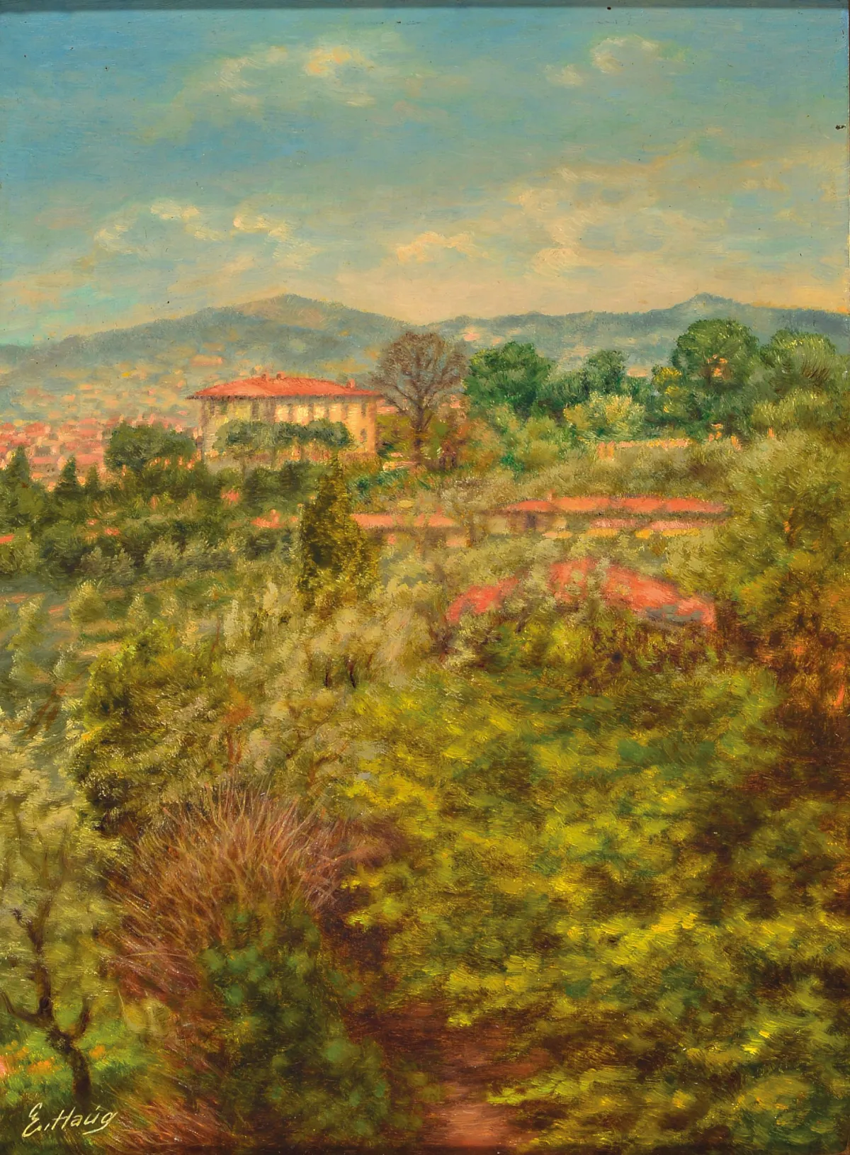 Erwin Haug, 1913-2004 Frankfurt, "Blick vom Michelangelo-Platz, Florenz, Italien" so