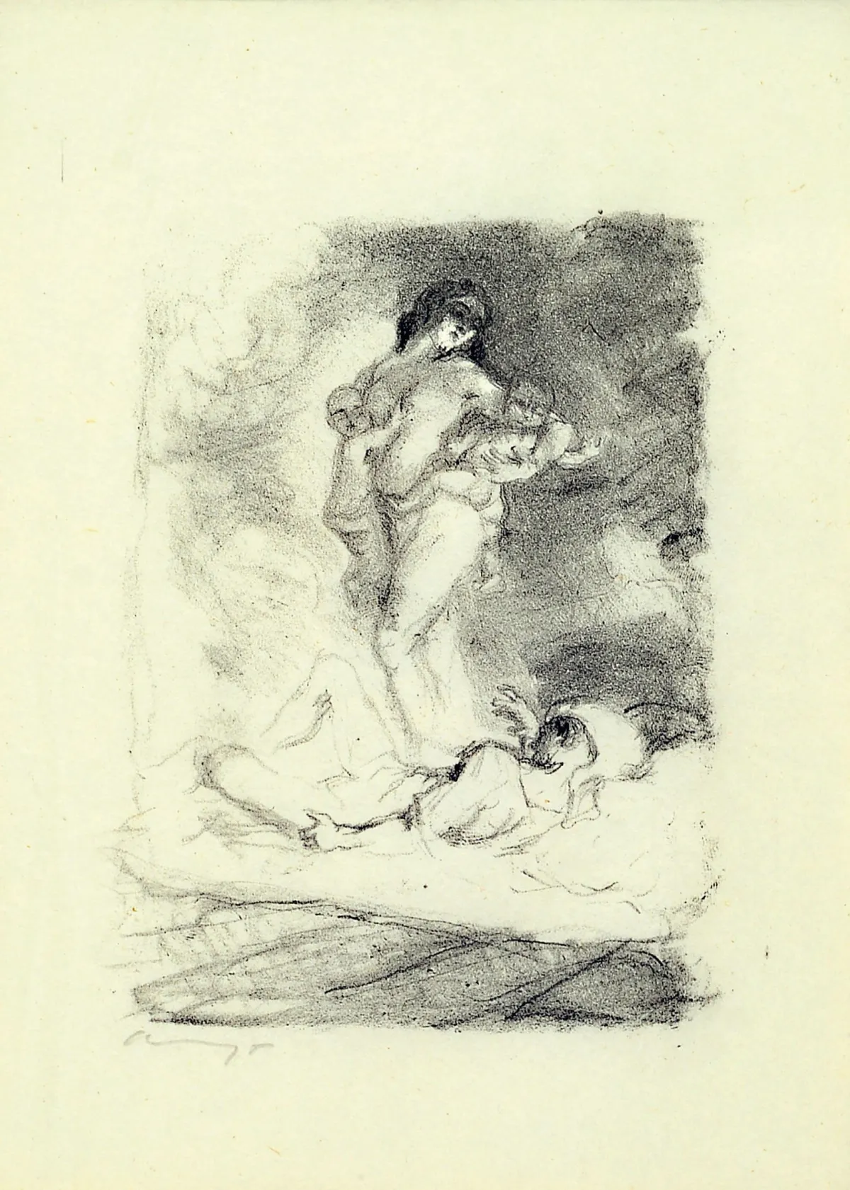 Max Slevogt 1868 Landshut-1932 Leinsweiler, lithographie, scène de Die Insel Wak Wak,