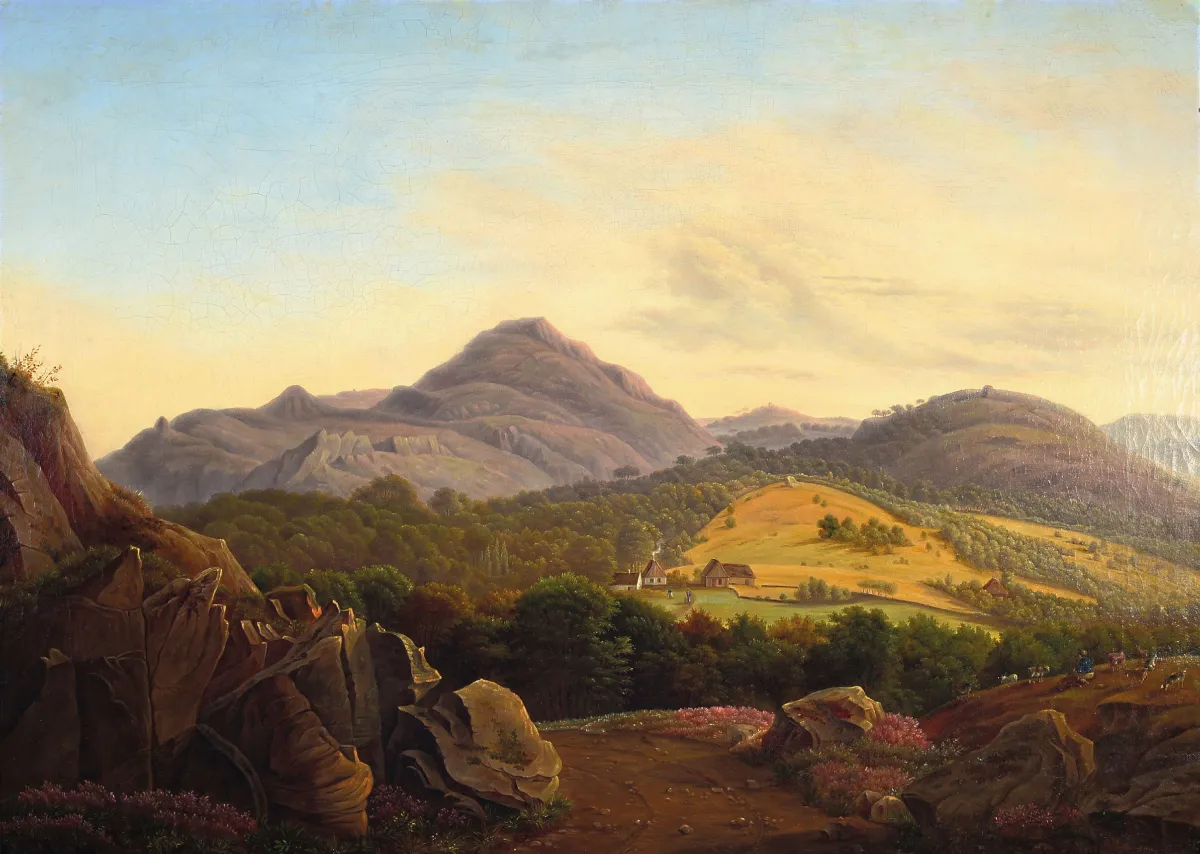 Monogrammist P.K., datiert 1844, Kompositlandschaft wohl mit Balkanbezug, links unten