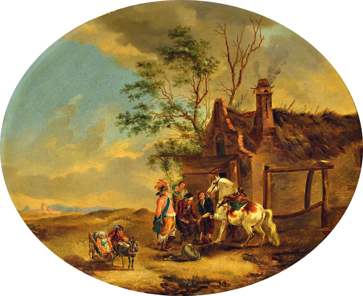 Navolging van Philips Wouwerman (1619-1668) of Dirck Stoop (1618-1681),