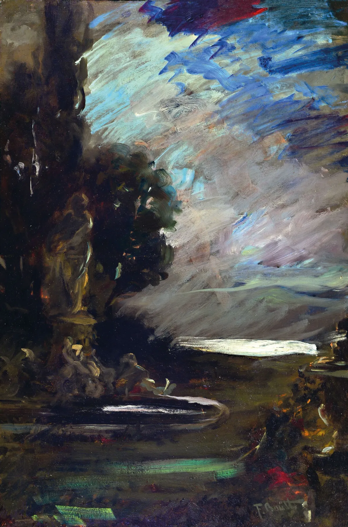Ferdinand Brütt, 1849 Hamburk-1936 Bergen/Celle, Krajina s popředím