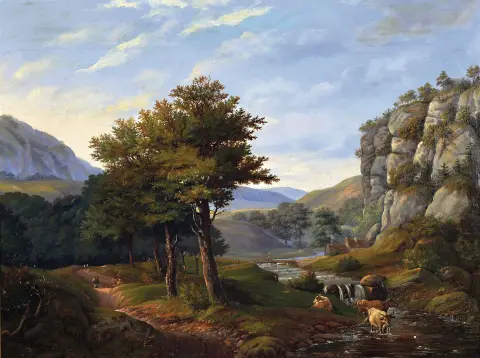 F. Franke, daté 1842, région près de Wernstädt en Bohême, ainsi intitulé au verso et: