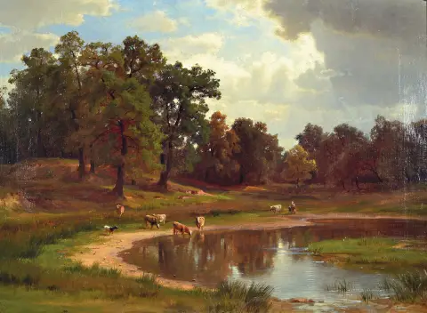 Attribution : Paul (Gottlieb Daniel) Weber, 1823 Darmstadt-1916 Munich, paysanne et