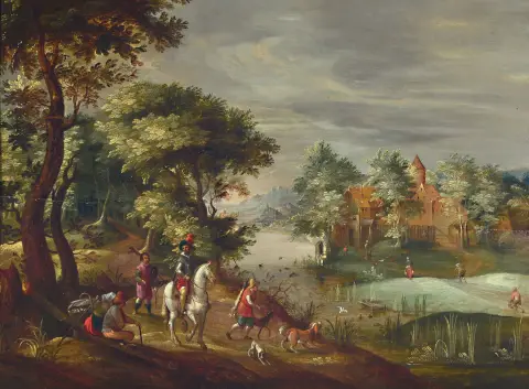 Dans le style de David Vinckeboons, 1576 Malines-1629 Amsterdam, paysage forestier avec