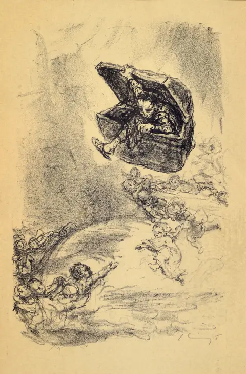 Max Slevogt 1868 Landshut-1932 Leinsweiler, Dessin à la plume et encre de Chine et 2 lithographies