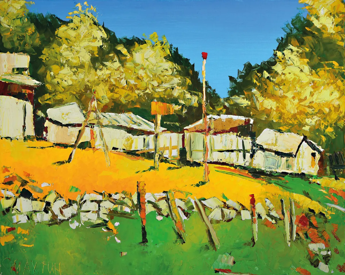 Vladimir Smahtin, geb. 1955 Moskaum Sommerlandschaft mit Gehöft, Öl/Lwd, signiert,