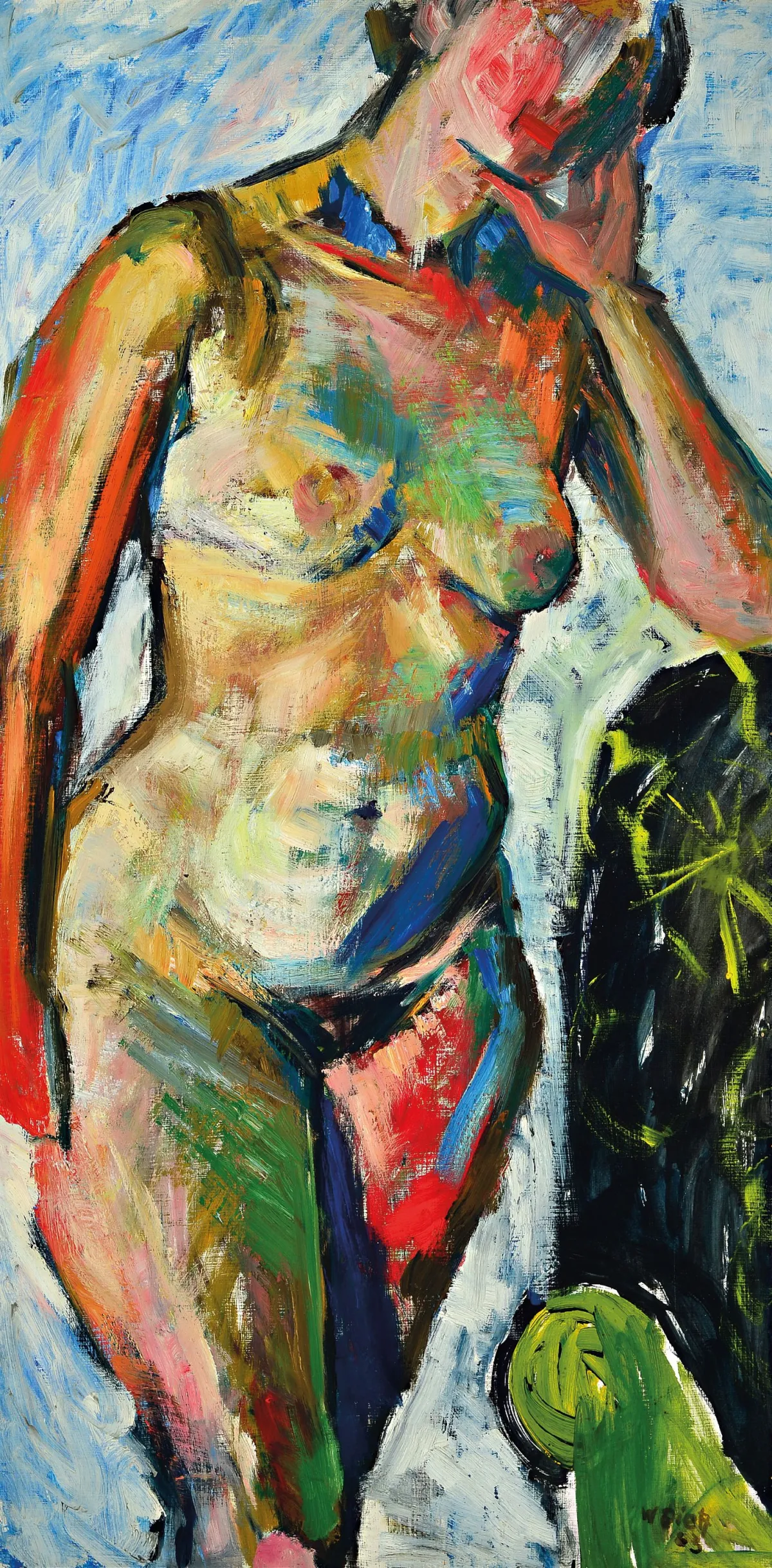 Werner Dietz, 1927 Müllheim-2012 Bad Säckingen, standing female nude, lower right