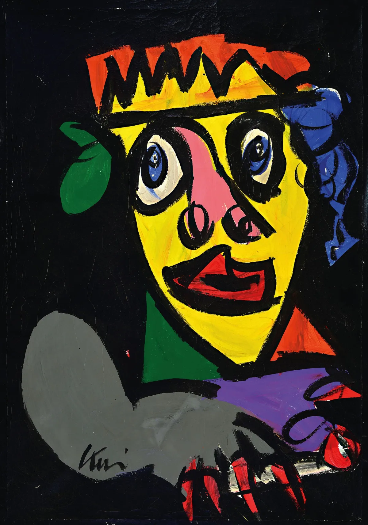 Peter Robert Keil, geb. 1942 Züllichau, ohne Titel, Portrait, Öl/Lwd, signiert,