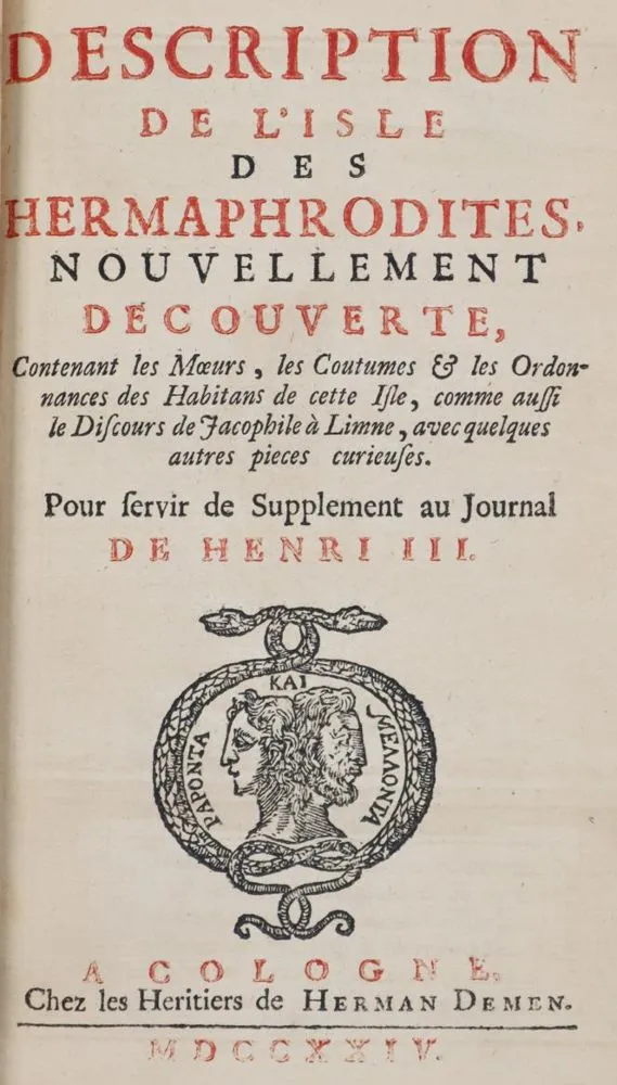 (Thomas, A.). – Description de l'Isle des Hermaphrodites, nouvellement decouverte..