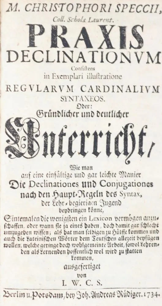 Speccius,C. – Praxis Declinationum..