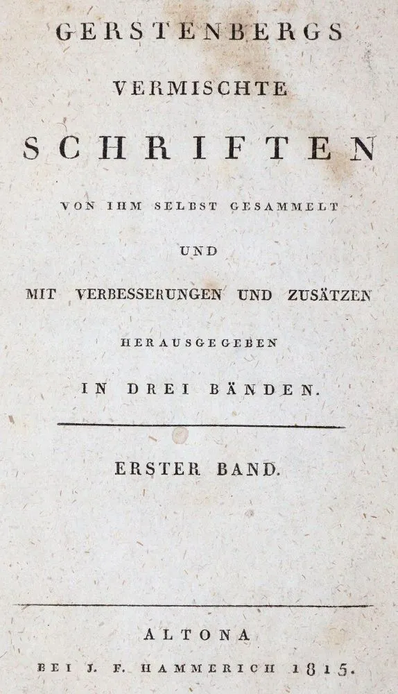 Gerstenberg, (H.W.v.). – Pisma różne