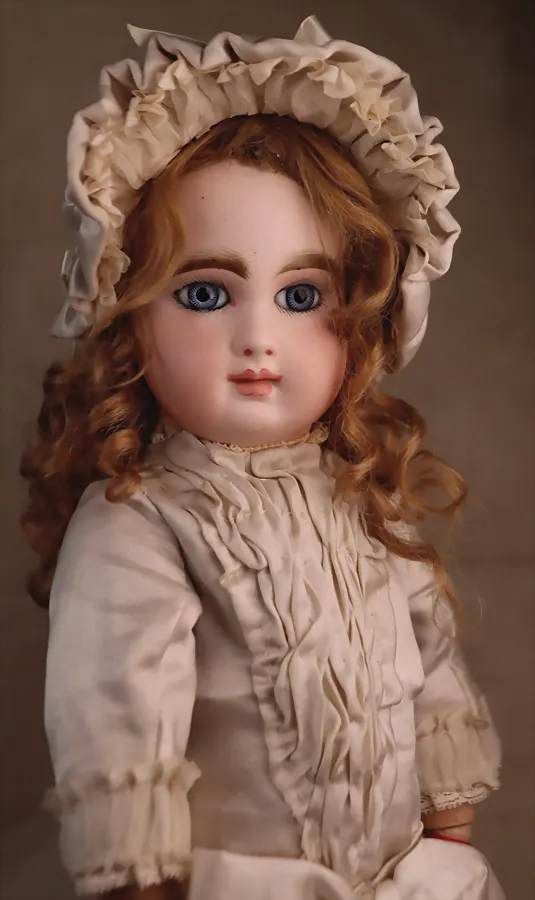MASCOTTE – bébé français, tête à mécanisme en porcelaine biscuit