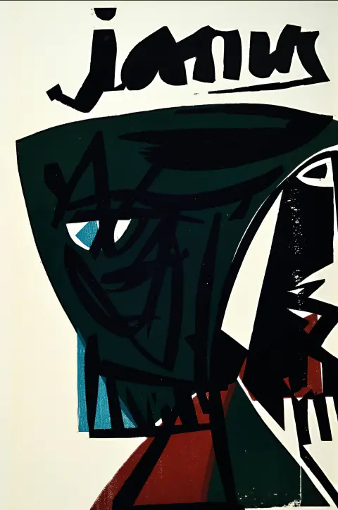HAP Grieshaber, 1909-1981, deux portfolios : "Janus", avec 6 gravures sur bois en couleurs, éd. 14/45