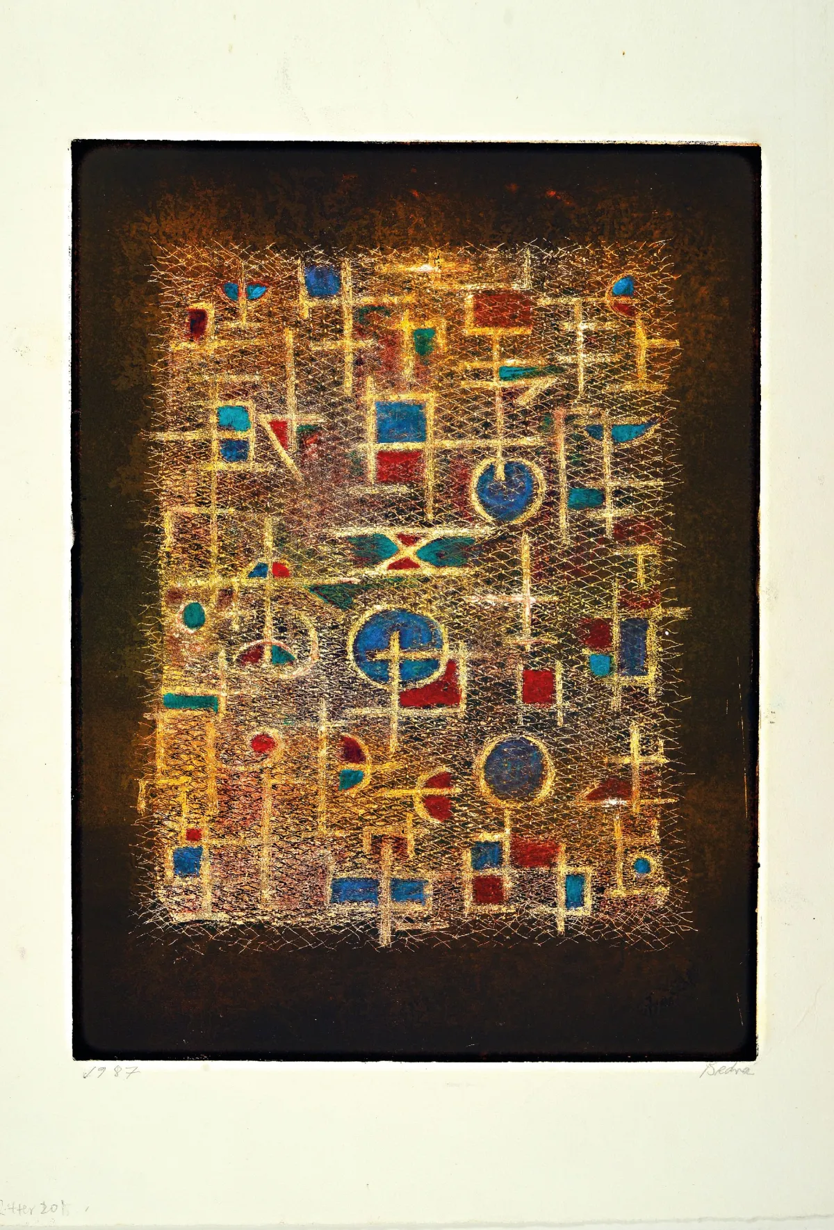 Paul Bedra, 1912 Berlin-1998 Düsseldorf, gravure recto-verso, "Netz", 1987