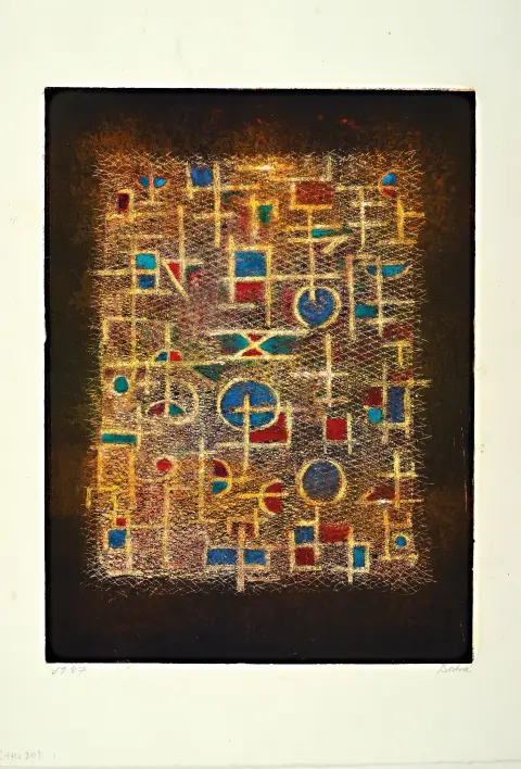 Paul Bedra, 1912 Berlin-1998 Düsseldorf, gravure recto-verso, "Netz", 1987