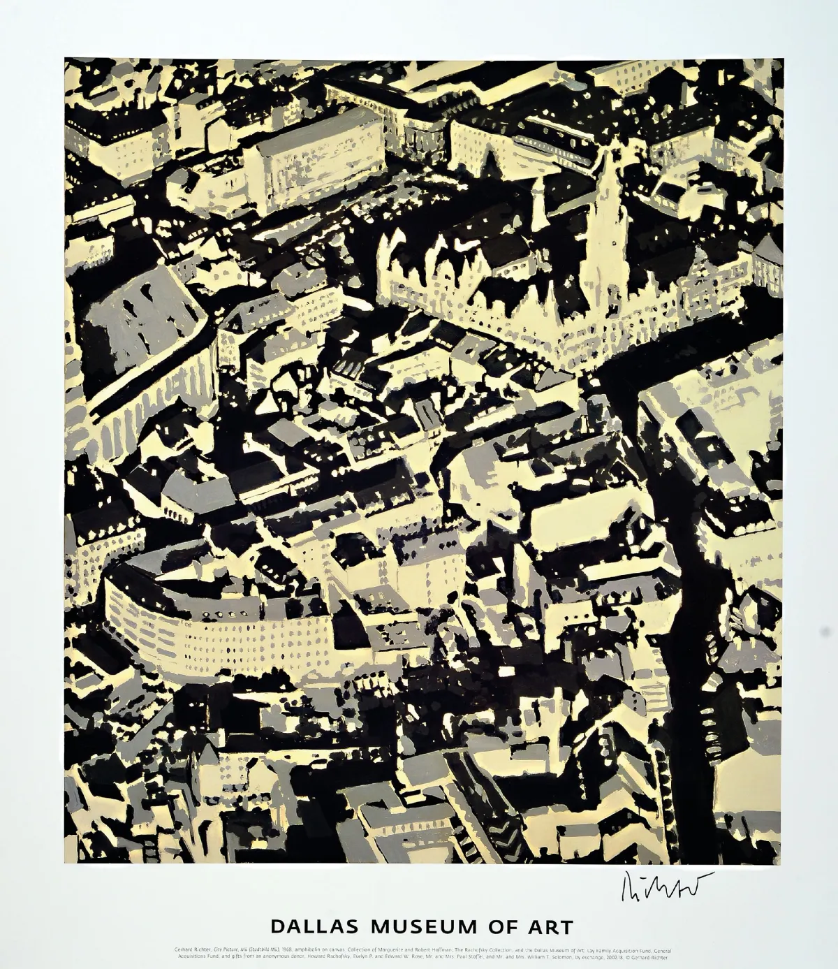 Gerhard Richter, né en 1932, "Stadtbild Mü", Dallas Museum of Art 2002, affiche sur
