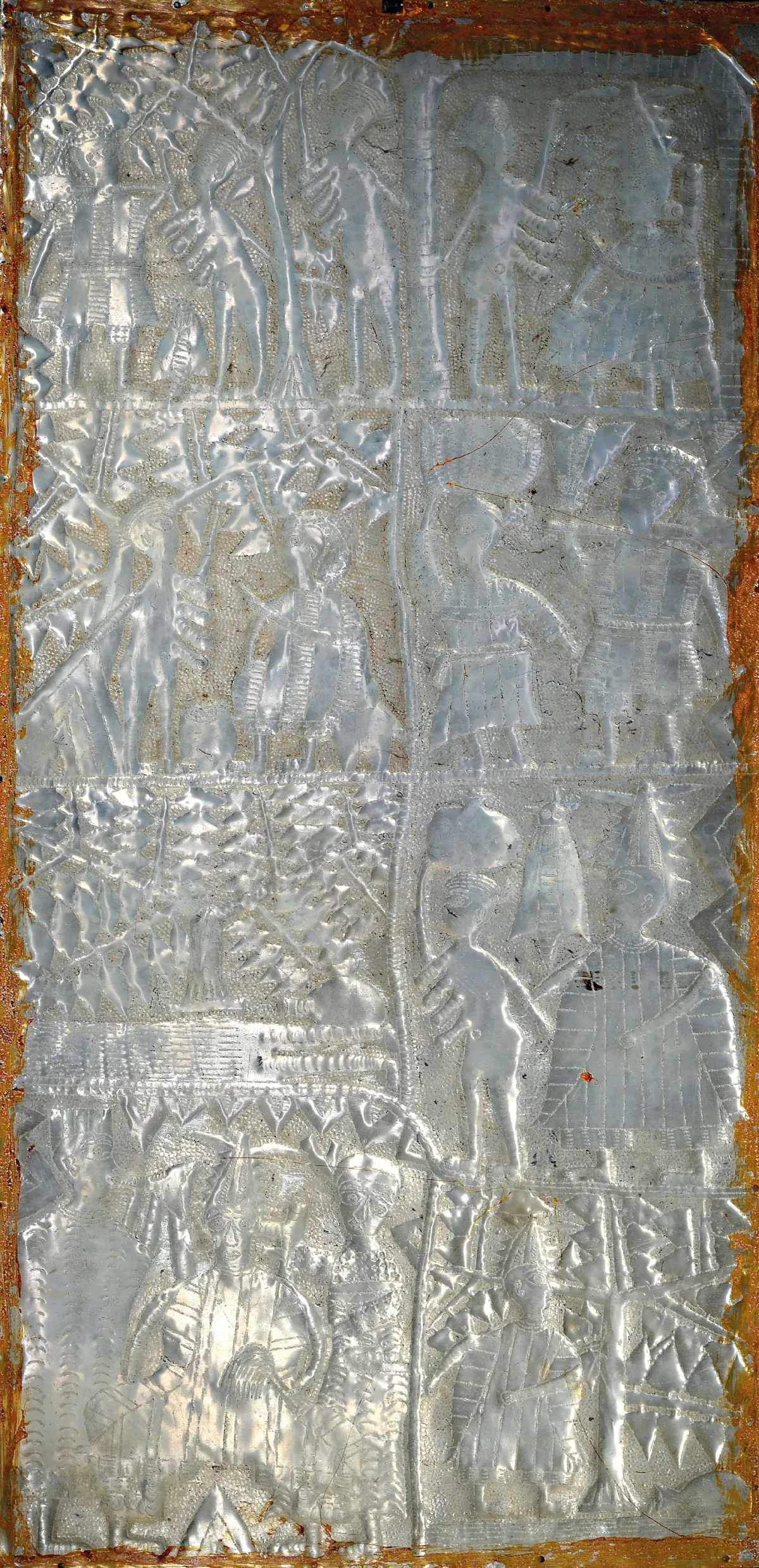 Asiro Olatunde, 1918-1993 Oshogbo, Nigeria, relief z aluminium repusowanego