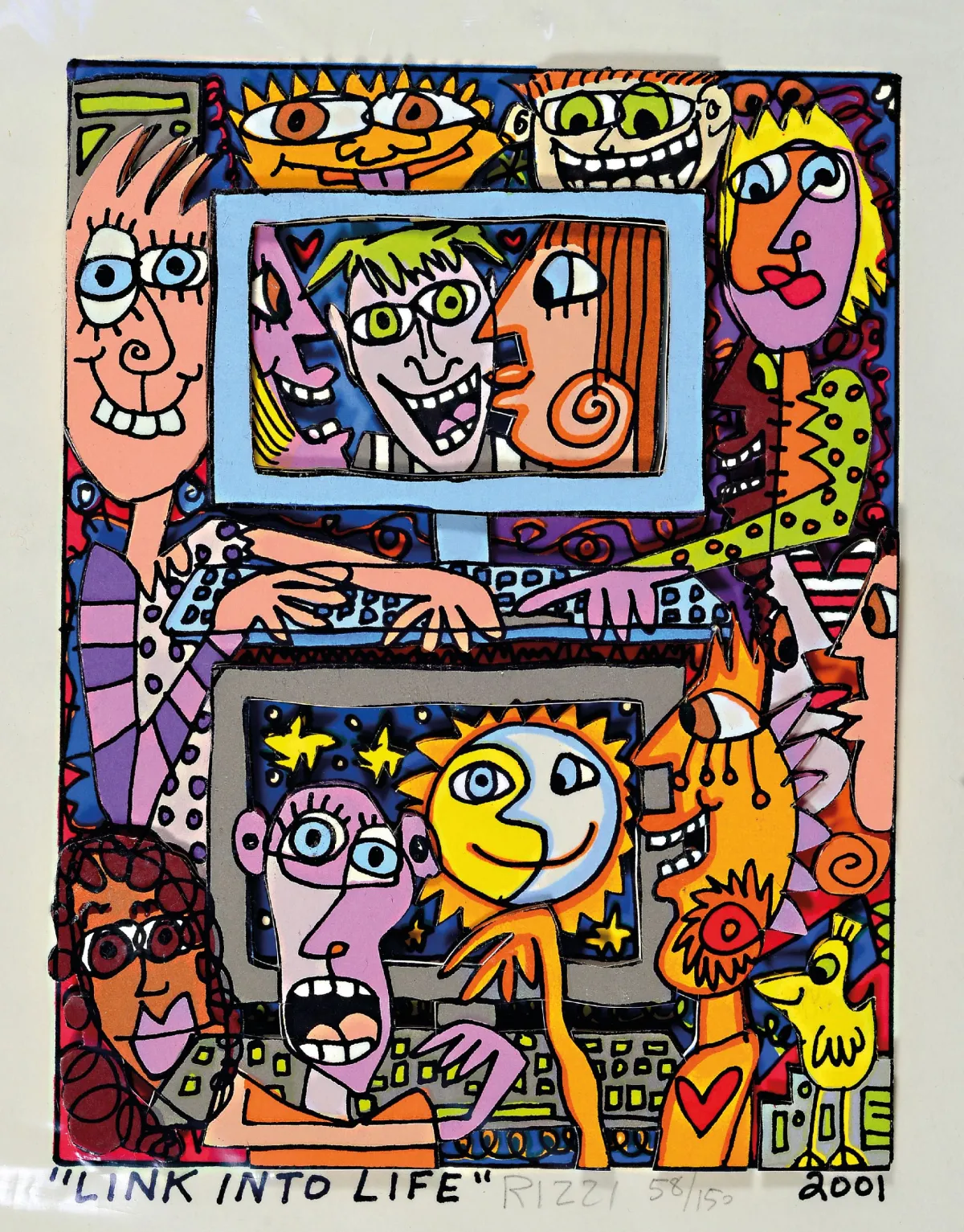 James Rizzi, 1950 Brooklyn New York - 2011, "Battle On The Ice", 3D-constructie,
