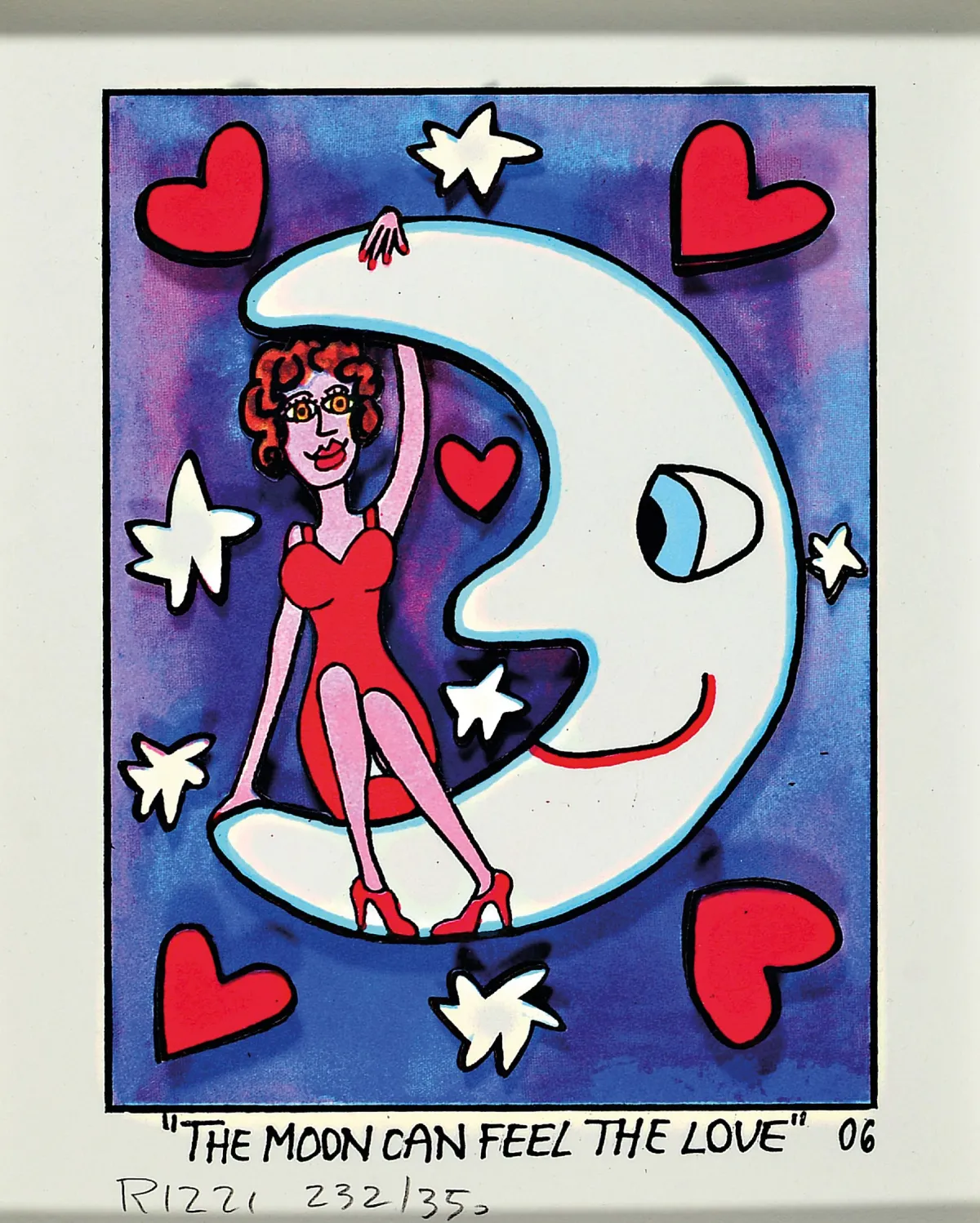 James Rizzi, 1950-2011 Nowy Jork, konstrukcja 3D, "The Moon Can Feel The Love"
