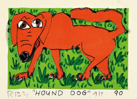 James Rizzi, 1950-2011 New York, construction 3D, "Hound DOG", A/P, (19)90,