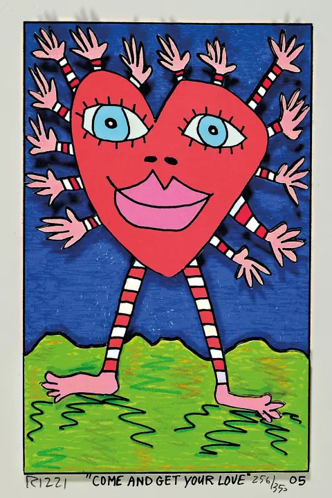 James Rizzi, 1950-2011 New York, construction 3D, "Come and Get Your Love",