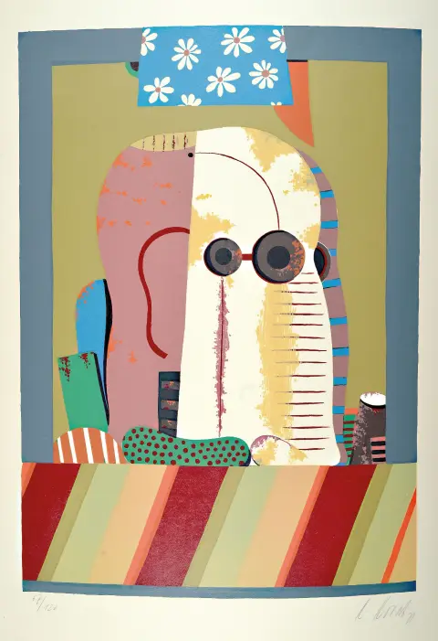 Karl Korab, 1937 Falkenstein/Basse-Autriche, lithographie sur vélin, sans titre, tête