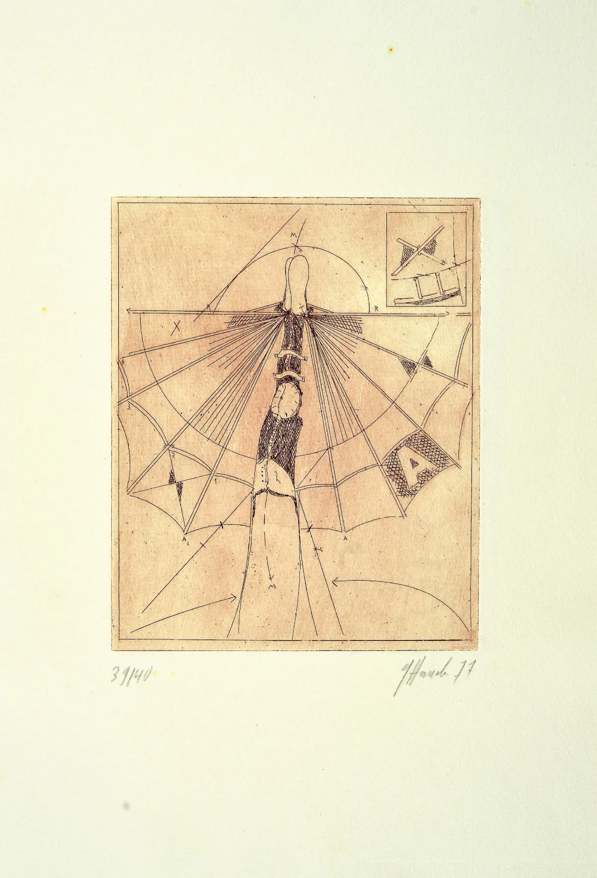Gerd Hanebeck, 1939 Remscheid-2017 Wuppertal, portfolio "Hommage a Alphonse Penaud", 1977