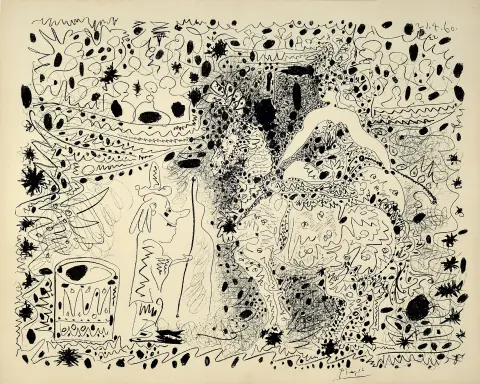 Pablo Picasso, 1881 Málaga - 1973 Mougins, lithographie, "L´Ecuyere", 1960, dans la