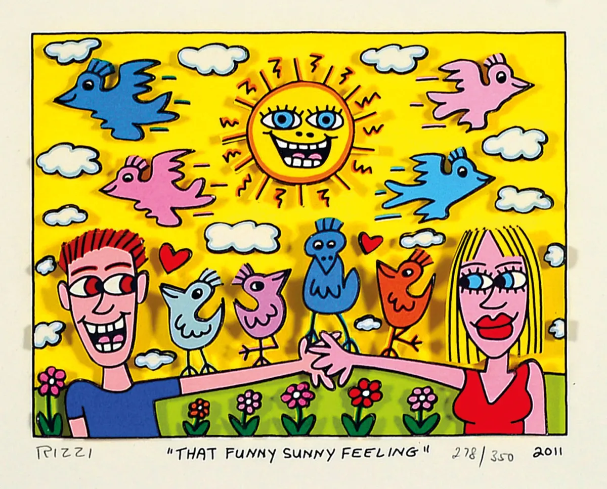 James Rizzi, 1950 - 2011 New York, 3D-constructie, "That Funny Sunny Feeling",