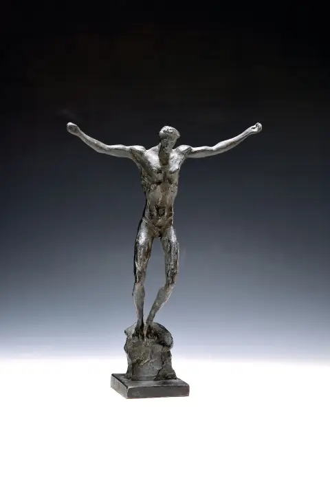 Arno Breker, 1900 Elberfeld - 1991 Düsseldorf, bronzová figurka, "Ecce Homo", na zadní straně