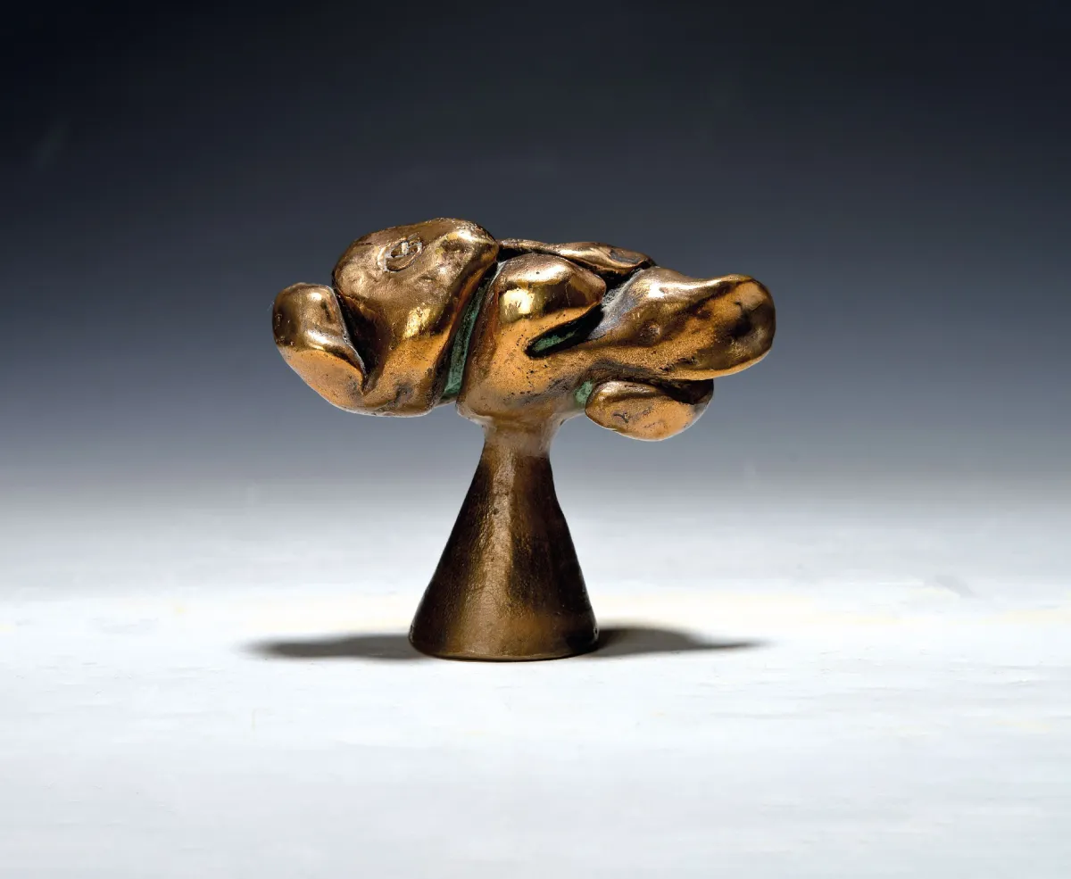 Alexander Grosman, né en 1944, sculpture en bronze, composition abstraite entrelacée, soi-disant