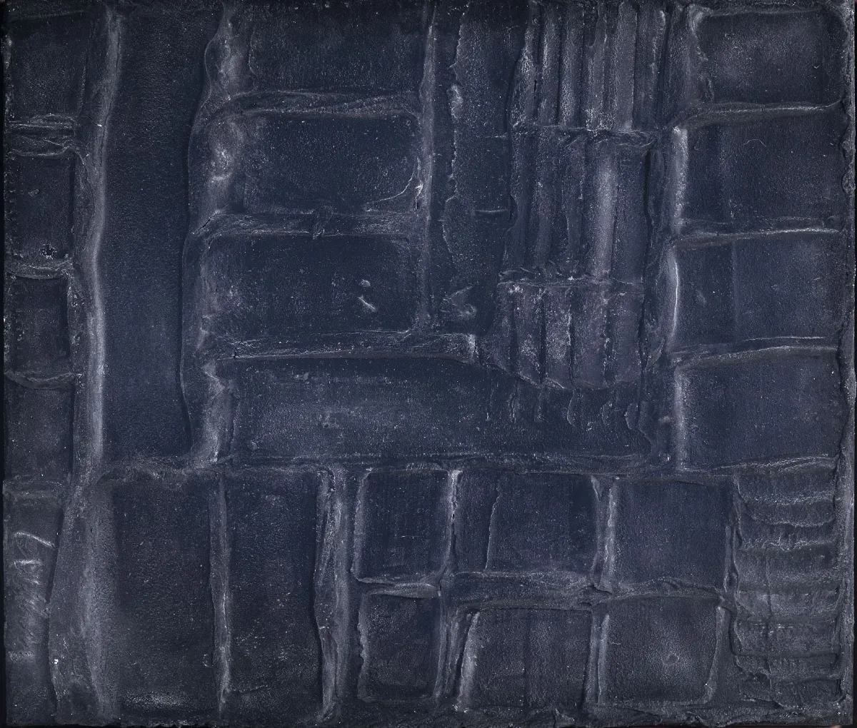Adolf Luther, 1912 Uerdingen-1990 Krefeld, materiální obraz, 60. léta, křída, olej a