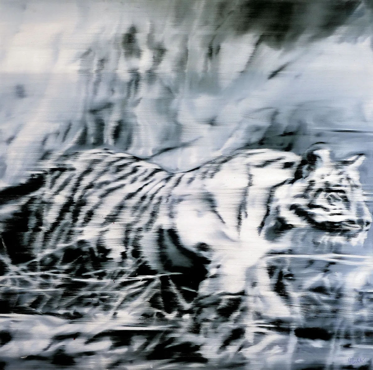Gerhard Richter, nar. 1932, Tiger, barevný offset, multiple, vpravo dole propiskou