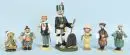 Fumigènes, 7 pièces – bois, polychrome, formes diverses, H= 12-30 cm, entre autres mineur, Teddy, Martin Luther, Erzgebirge