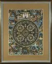 Thangka – peinte à la main avec mandala de Bouddha, dans cadre vitré, total 72 x 60 cm