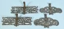 Paumelles, 2 paires – fer forgé (corrodé), décor de feuille d'acanthe gravé et ajouré, H= 32/42 cm, 17e/18e s. ;