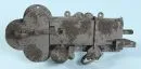 Serrure de porte – fer forgé (corrodé), L= 33 cm, 18e s., sans clé ;