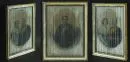 Keerbeeld "Ludwig II" – kleurenlithografie van de koning, 2 keerzijden van keizer Wilhelm I met Augusta en kroonprins Friedrich Wilhelm met…