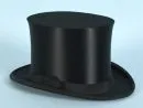 Zylinder "Apart" - Chapeau Claque – schwarze Seide, H= 15 cm, mit Hutschachtel, Bürste und Samtkissen;