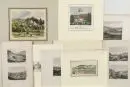 Allgäu, 20 vues – techniques et tailles diverses (plus grande image 15,5 x 21 cm), entre autres Füssen, Hindelang, Wiggensbach, 18e-20e s., partiellement...